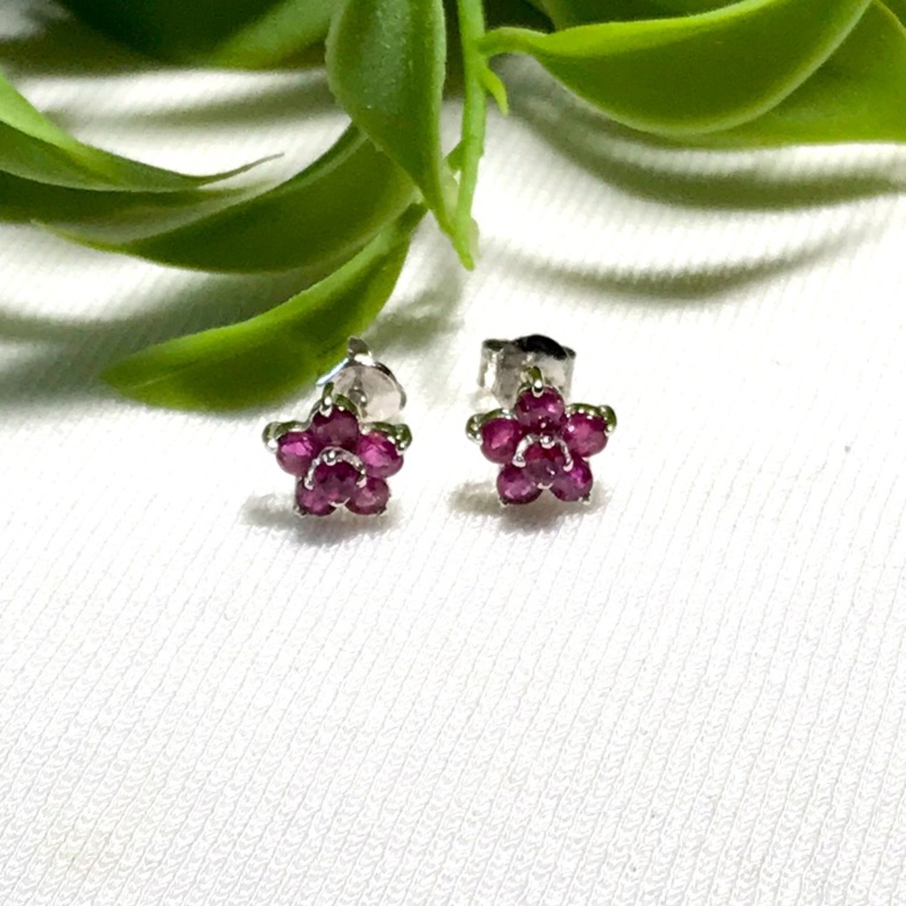 Lovely Ruby Pierced Post Earrings - image 1